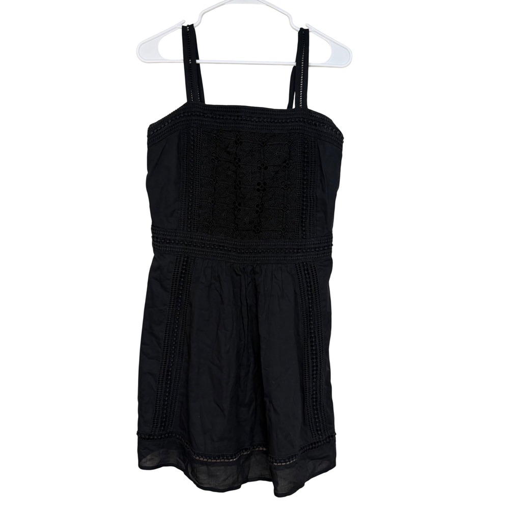 Scotch & Soda Maison Scotch‎ Black Eyelet Lace Cotton Mini Dress Les Filles Sz S